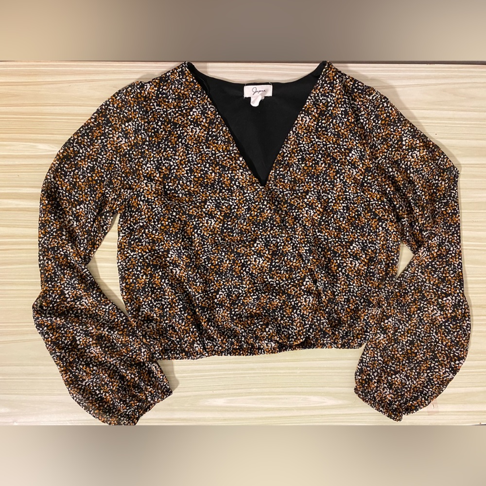 Speckled V-Neck Blouse
